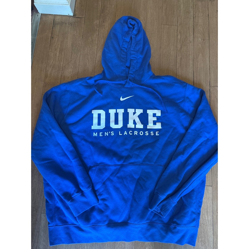 Nike Duke Mens Lacrosse Hoodie Royal Blue Sweatshirt XXL Collegiate Athletic